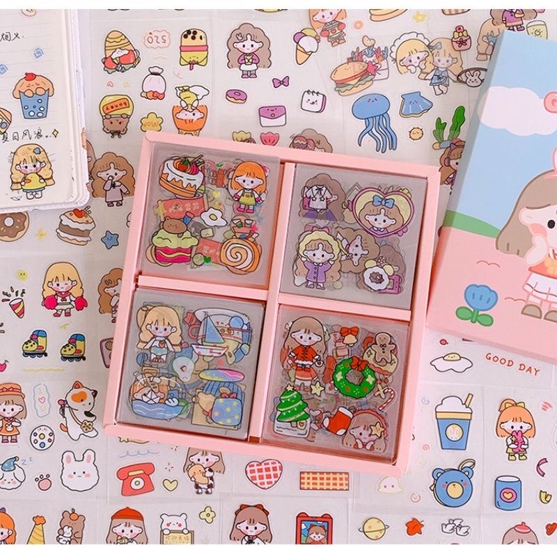 Miếng dán sticker dán vở, bình nước, ly cốc , ốp điện thoại.
