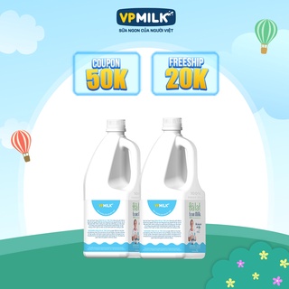 Sữa Tươi Thanh Trùng VPMilk Đà Lạt True Milk - Không Đường 2 Lít