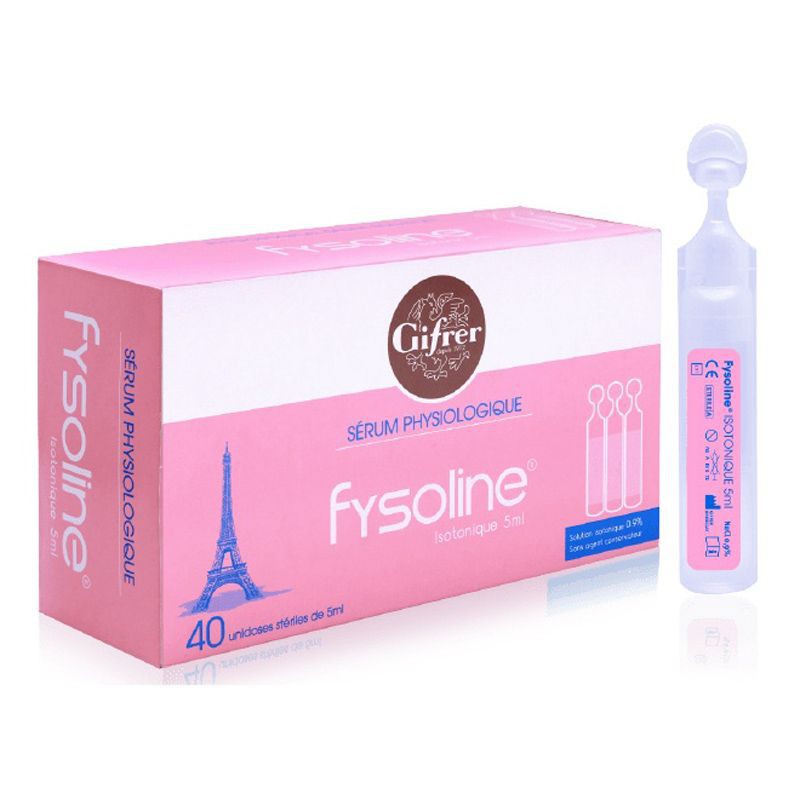 [Chính Hãng] Fysoline Hồng isotonic ống 5ml (hộp 40 ống) - Nước muối sinh lý nhỏ mắt mũi của Pháp