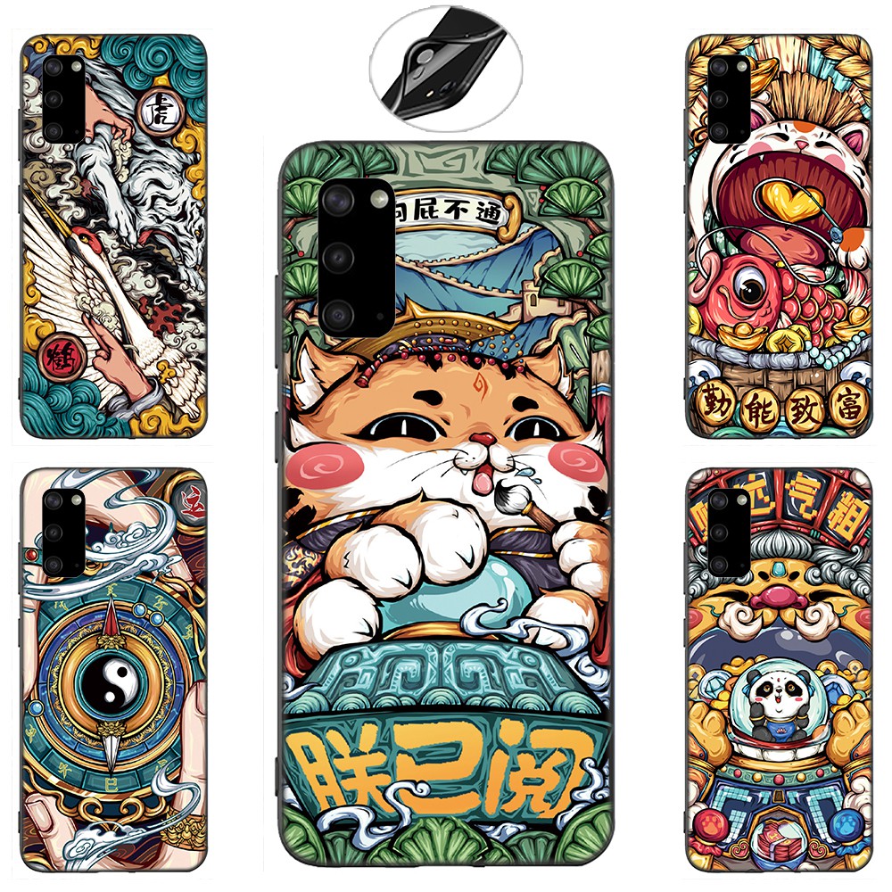 Samsung Galaxy S10 S9 S8 Plus S6 S7 Edge S10+ S9+ S8+ Casing Soft Case 19SF chill cat Swag Fashion japan Style mobile phone case