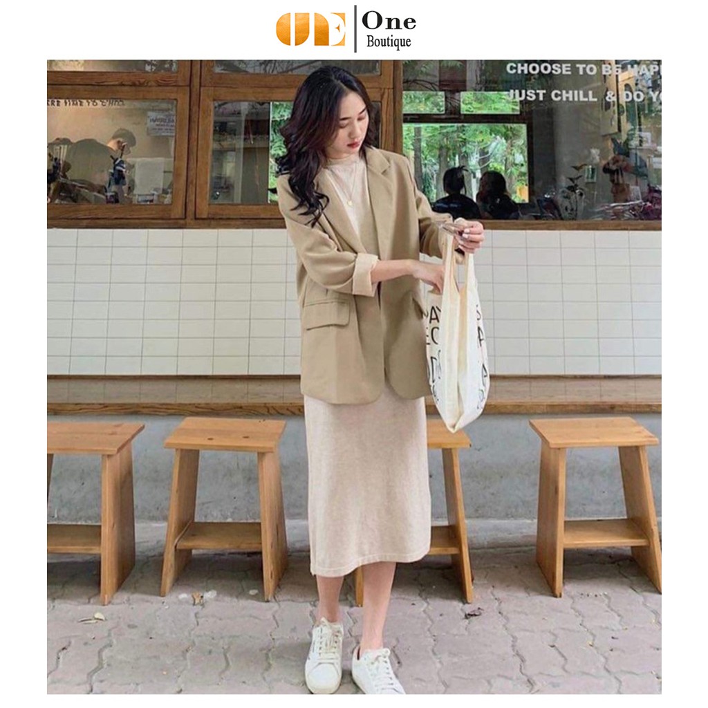 Áo blazer 2 lớp màu be nâu tây cực xinh One Boutique