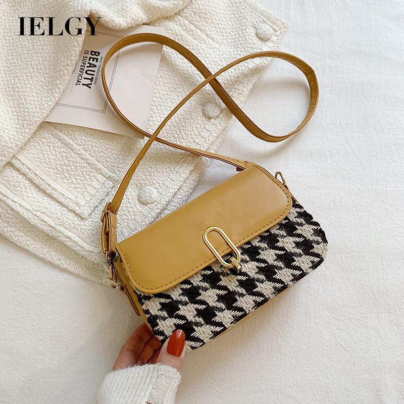 Túi đeo chéo vai IELGY họa tiết houndstooth thời trang hàn quốc