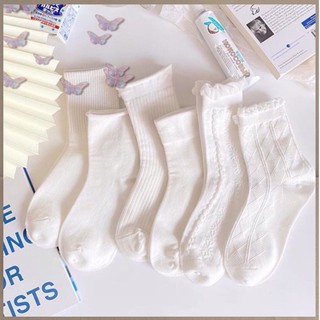 TẤT TRẮNG LOLITA CỔ CAO NỮ - VỚ LOLITA PHONG CÁCH NHẬT BẢN CHO NỮ 2021