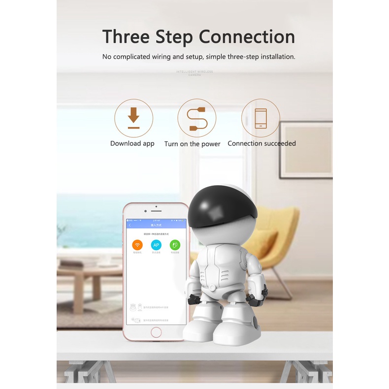Còn Hàng 2mp 1080P Robot Ip Camera Trong Nhà Trẻ Em Nhìn Xuyên Đêm Nhà Thông Minh Camera An Ninh Cá Tuyết