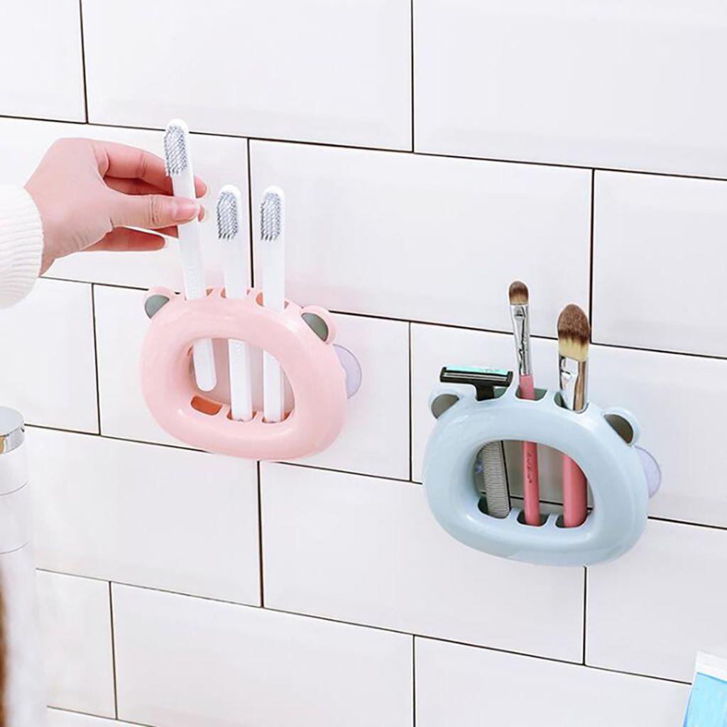 Giá Đỡ Bàn Chải Đánh Răng Gắn Tường Tiện Lợi Họa Tiết Gấu Dễ Thương