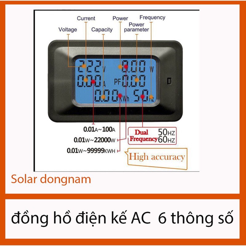 [Bán giá gốc] ✅Công tơ điện 6 thông số 100A AC80-260.Đo dòng điện, điện áp, công suất điện xoay chiều