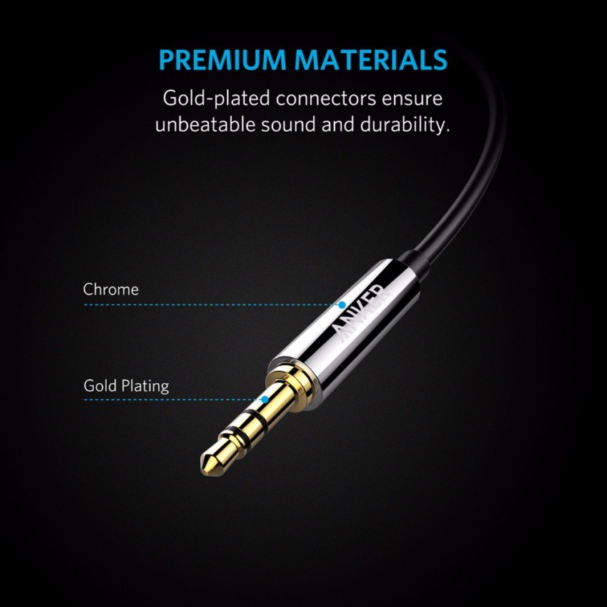 Cáp âm thanh ANKER 3.5mm SoundLine Audio Cable dài 2.4m A8220