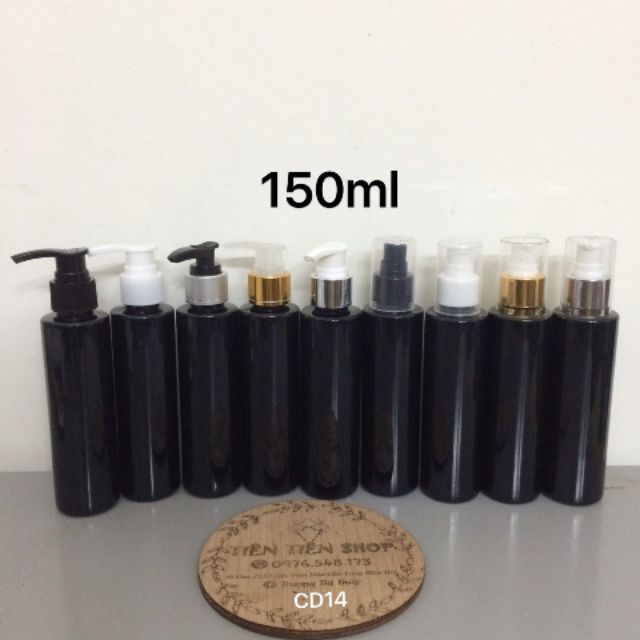 Chai nhựa đen 150ml vai vuông xịt giọt