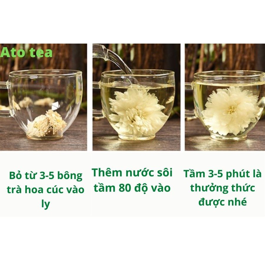 Trà hoa thiên nhiên- KHÔNG CHẤT BẢO QUẢN - Trà hoa cúc trắng, bạch cúc