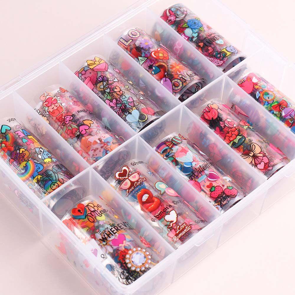 OCEANMAP Set 10 Miếng Dán Móng Tay Họa Tiết Valentine Độc Đáo