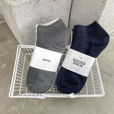Set 5 Tất mắt cá Nam Nữ Freesize GATE6 Mid Show, vớ cổ thấp Unisex cotton 85% co giãn, khử mùi - #0019