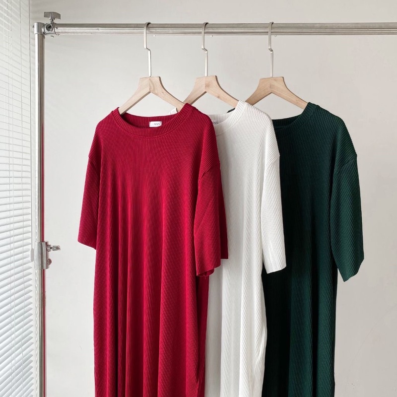 Đầm váy bầu hè thu cotton tăm cộc tay/ngắn tay váy xuông co giãn công sở đi chơi thiết kế cao cấp