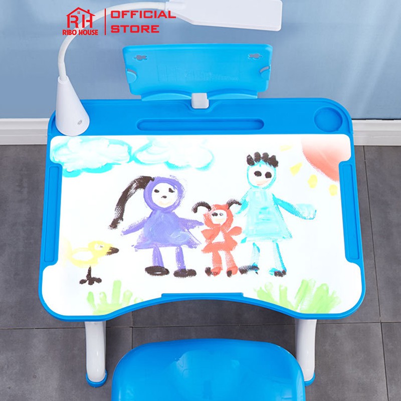 [Tặng giá đỡ điện thoại + đệm] Bàn học sinh thông minh RIBO HOUSE bàn học size 70cm chống gù, chống cận RIBO61 | BigBuy360 - bigbuy360.vn