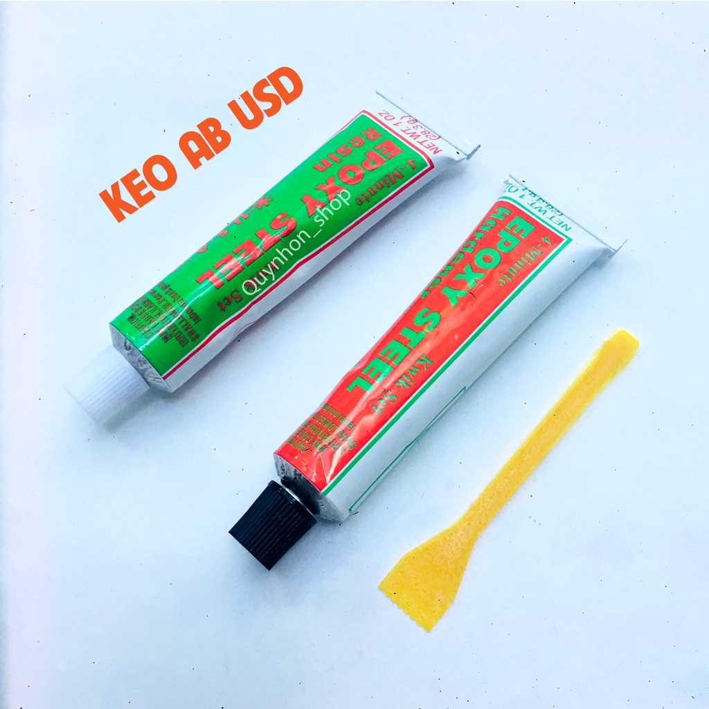 Keo AB USA đa năng hai thành phần siêu kết dính dán trên mọi chất liệu khô nhanh trong 4 phút