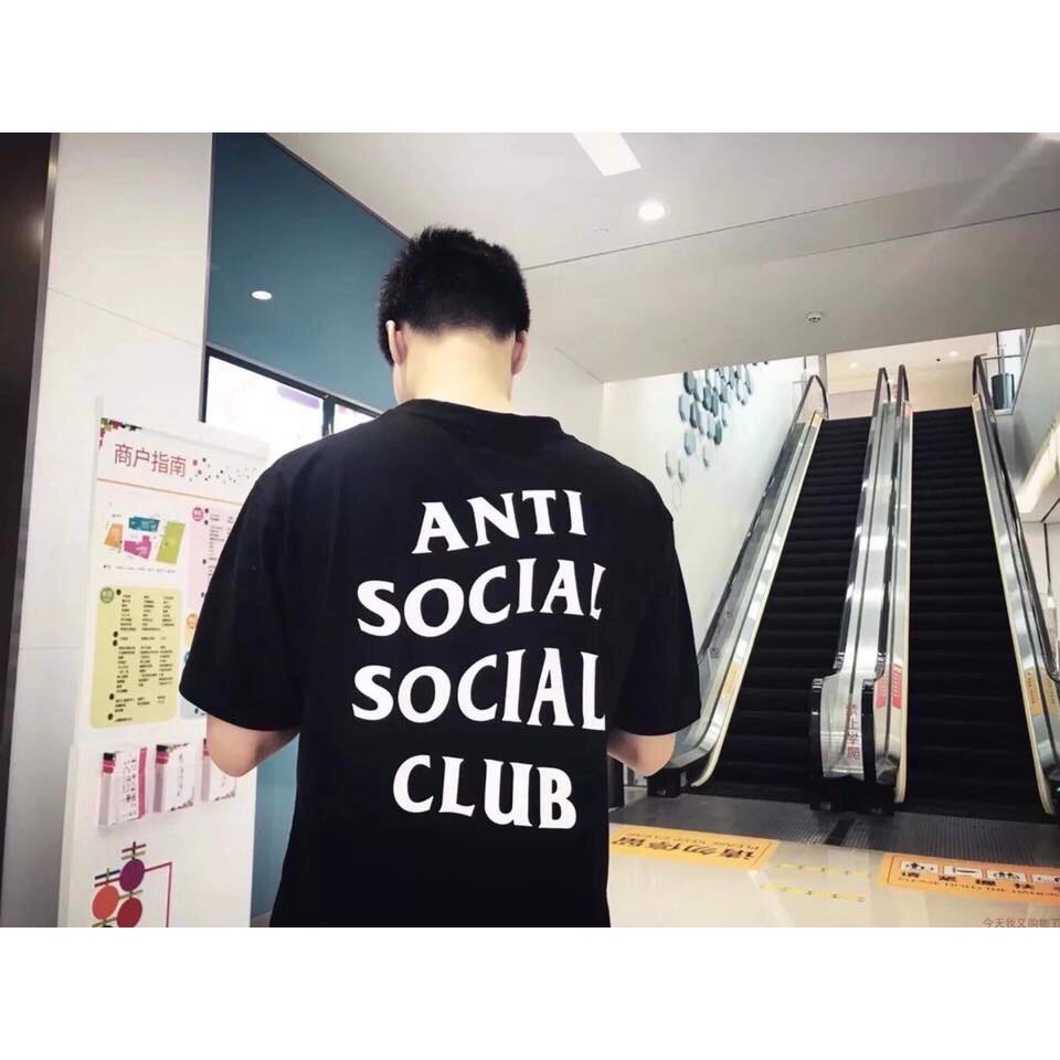 Áo thun form rộng  nam nữ unisex, màu đen, tay lỡ, oversize Anti Social Social Club | Lee Hoàng Group