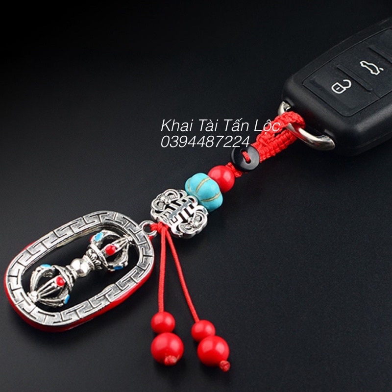 Móc khoá chày kim cang bình an pháp khí Mật Tông Tây Tạng