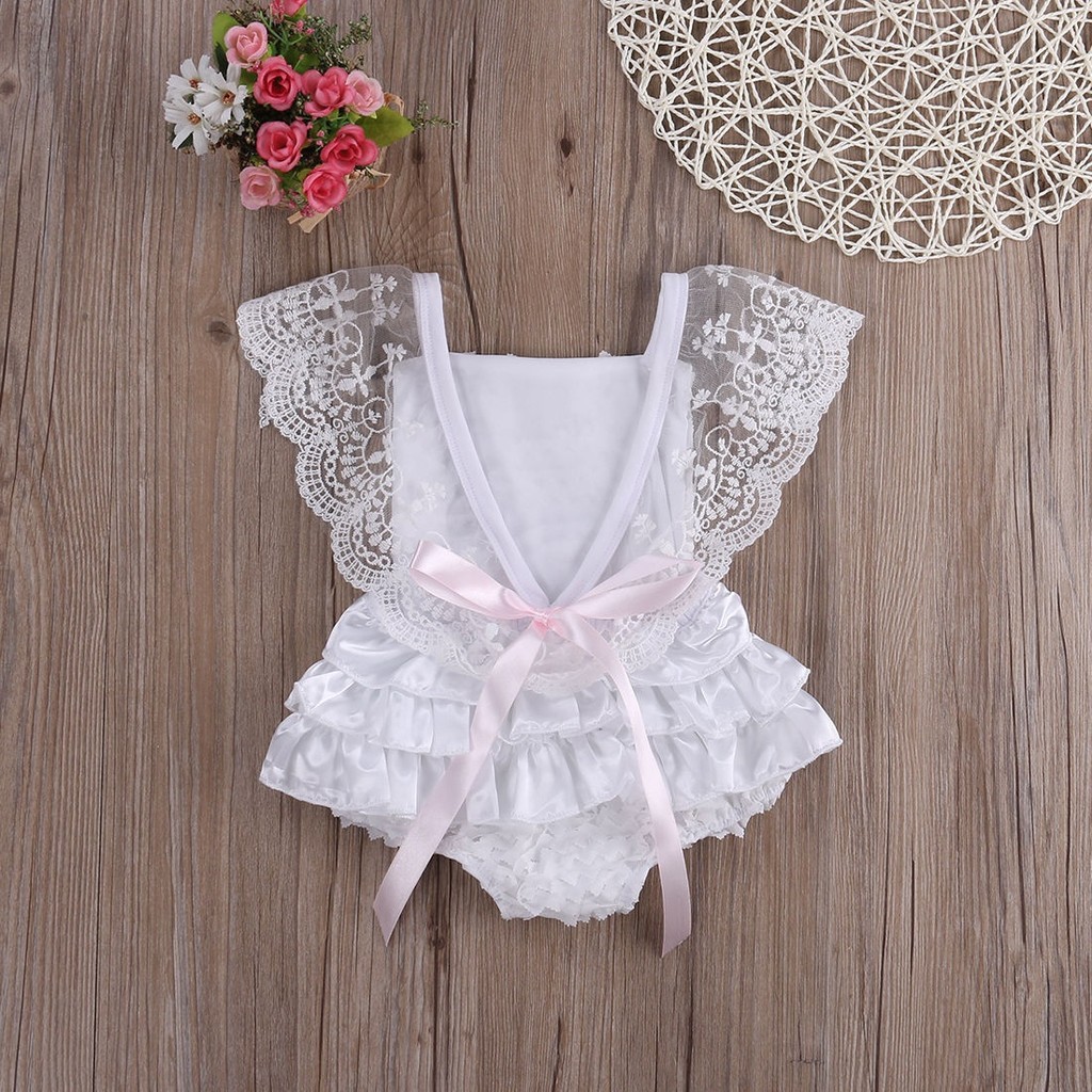 ღ♛ღInfant Baby Girl Clothes Lace Floral Bodysuit Romper Cake Sunsuit Outfits 0-18M