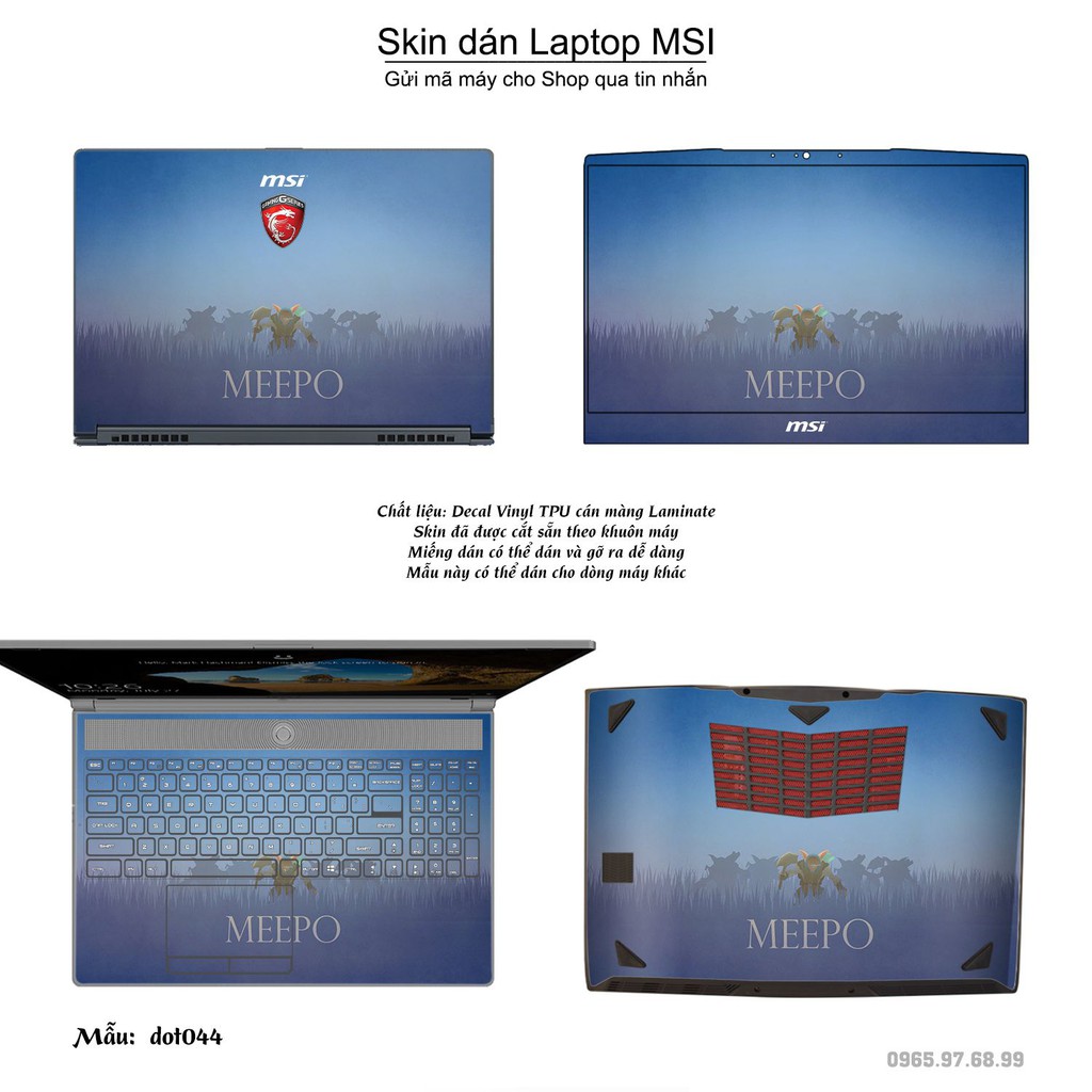 Skin dán Laptop MSI in hình Dota 2 nhiều mẫu 8 (inbox mã máy cho Shop)