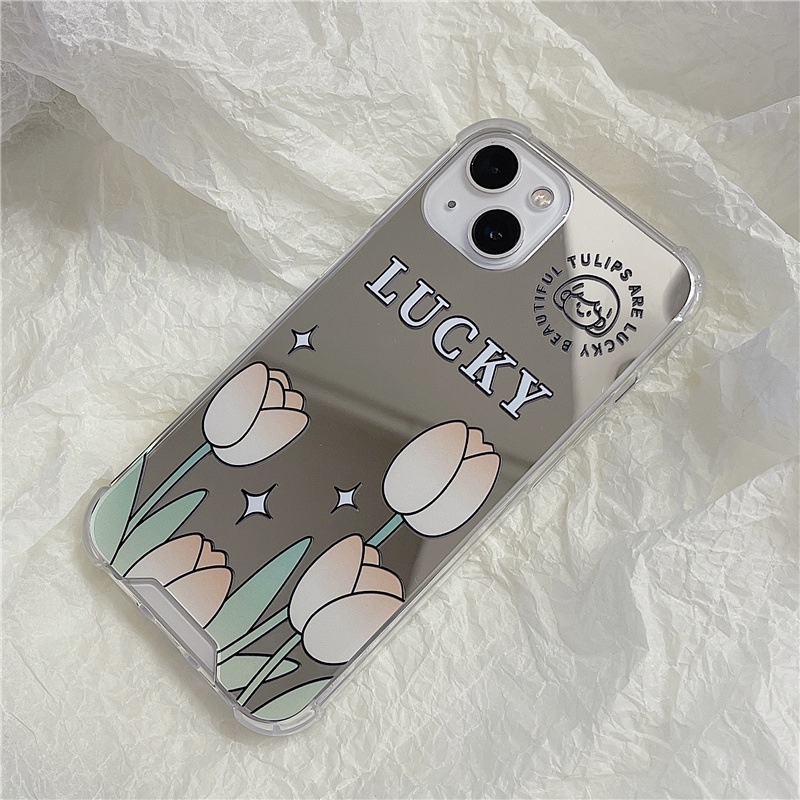 Ốp Điện Thoại Tráng Gương Họa Tiết Hoa Tulip Cho Iphone 6/6splus/7/7plus/8/8plus/x/xr/xs/11/12/13/pro/max/plus/promax 13