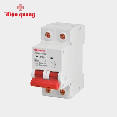 Cầu dao tự động DQHome Điện Quang MCB13 C63 2P (MCB, 2 cực, 63A, loại C, 4.5KA, class 3)