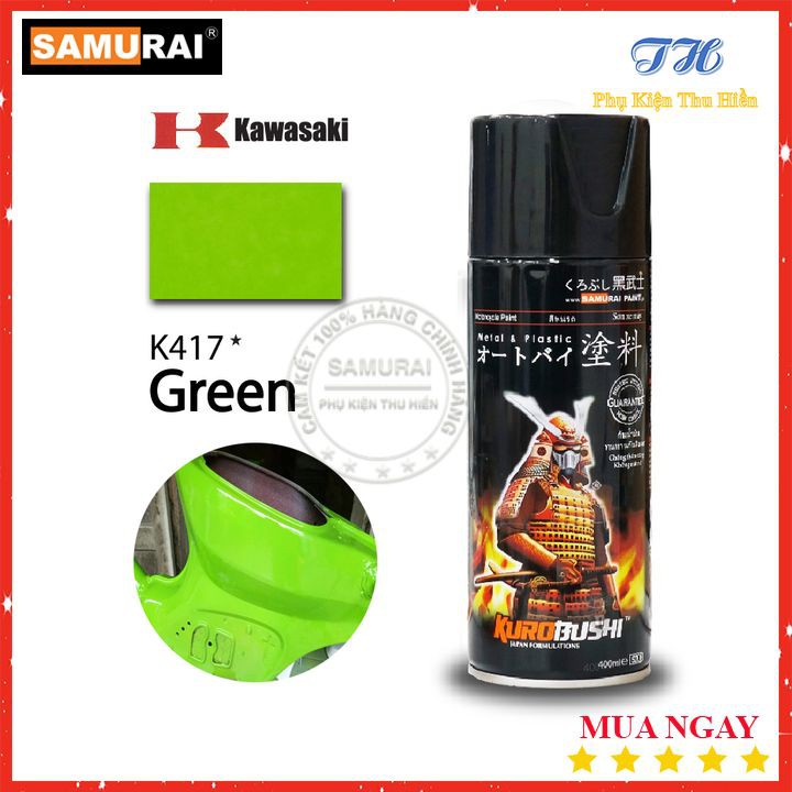 Sơn Xịt Samurai Màu Xanh Lá Cây Kawasaki  - Mã K417