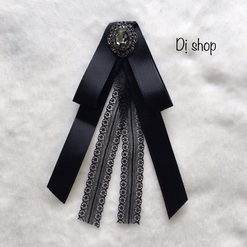 NƠ ĐEN CÓ TAG CÀI DÀI KHOẢNG 15cm