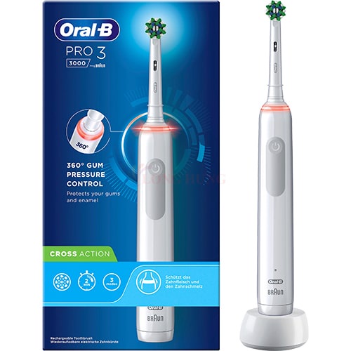 Bàn chải điện Oral-B Pro 3 3000 CrossAction - Hàng nhập khẩu