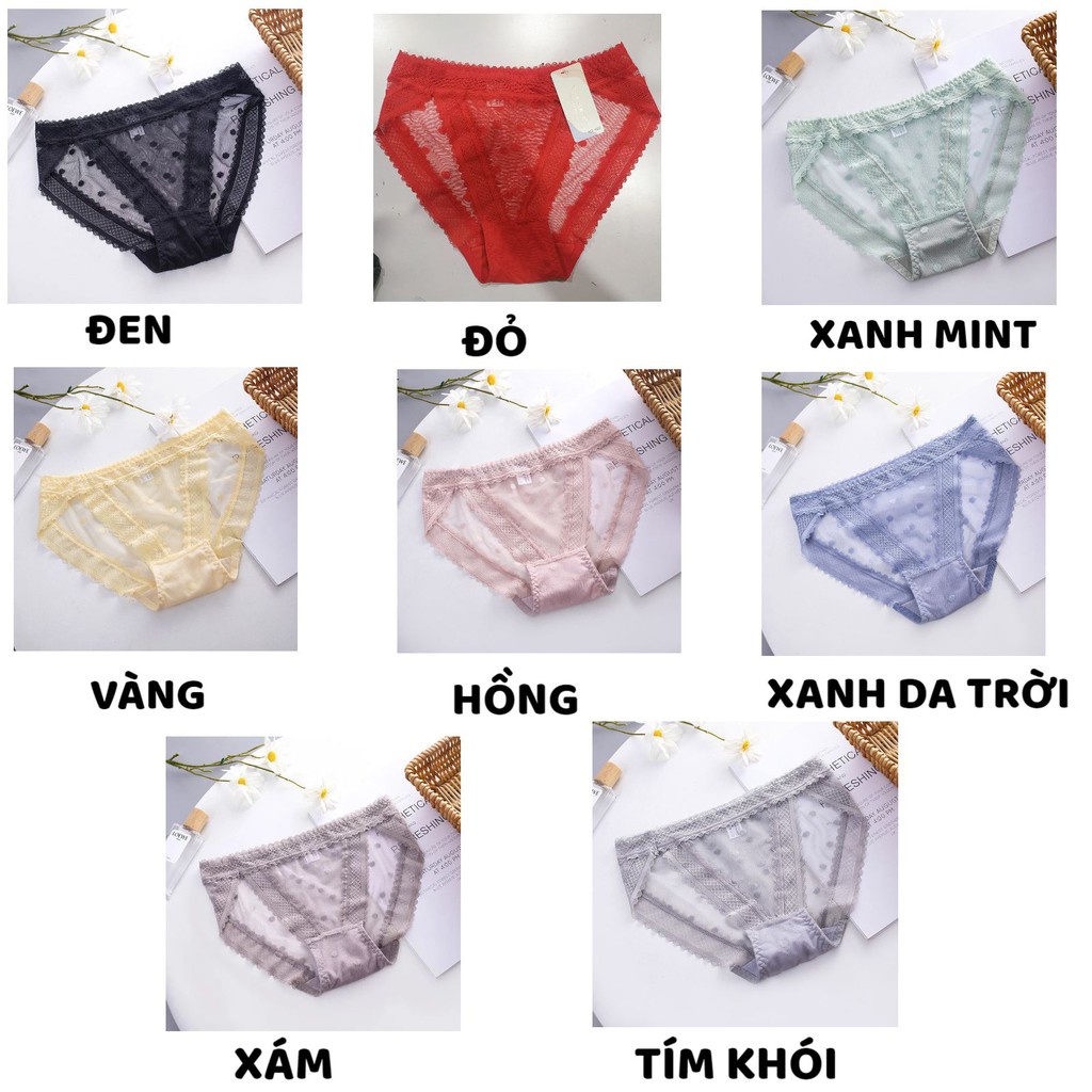 Quần Lót Nữ Ren Sexy thiết kế viền ren kẻ ô mềm mại quyến rũ mã 1657