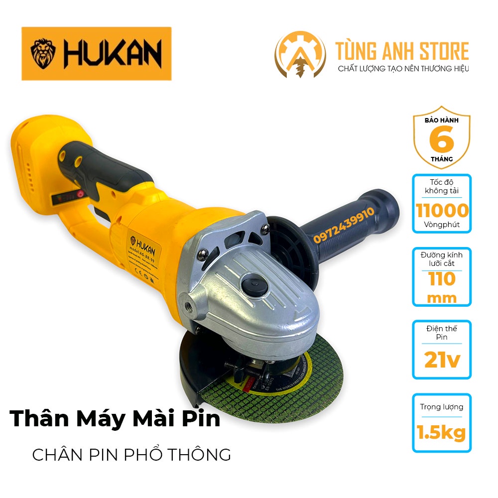 Thân máy cắt mài pin HUKAN AG-BR99 động cơ không chổi than chân pin phổ thông