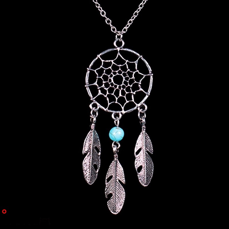 Vòng cổ mặt Dreamcatcher đính lông vũ