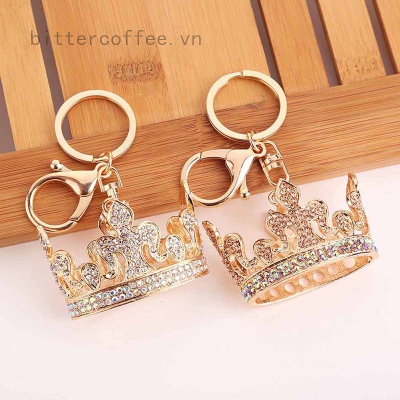 Móc khóa hình vương miện đính đá pha lê