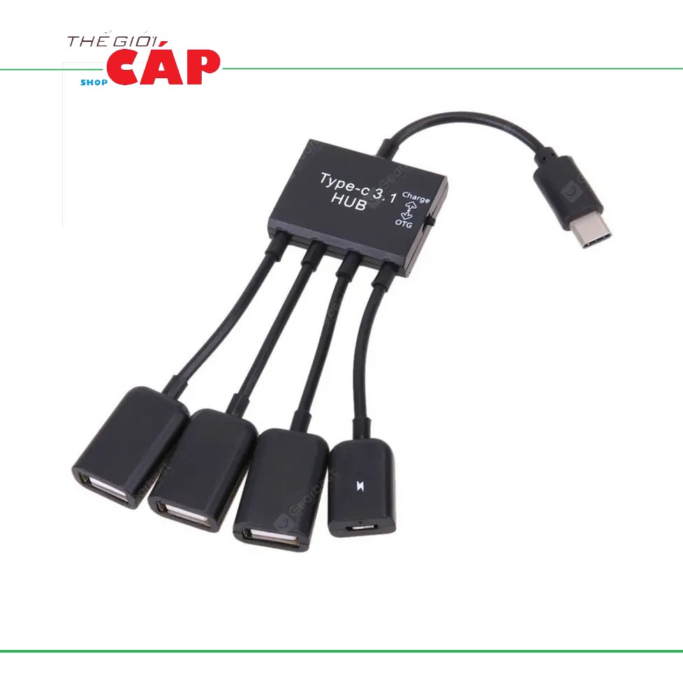 Cáp OTG USB HUB Type C 4 Cổng