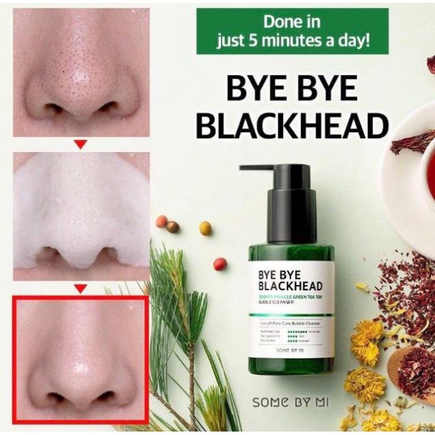 Sữa Rửa Mặt Sủi Bọt Loại Bỏ Mụn Đầu Đen Some By Mi Bye Bye Blackhead 30 Days Miracle Green Tea Tox Bubble Cleanser | BigBuy360 - bigbuy360.vn