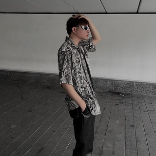 Áo sơ mi ngắn tay nam Prenium Highway (Menswear) Beige Snakes
