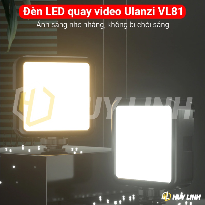 Đèn chụp hình Studio mini Ulanzi VIJIM VL81 - Pin tích hợp 3000mAh công suất 6.5W
