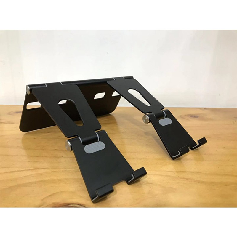 `Aluminum Alloy Multi-Angle Adjustable Universal Mobile Phone Bracket Tablet PC Desktop Bracket Double Bracket Silver | WebRaoVat - webraovat.net.vn