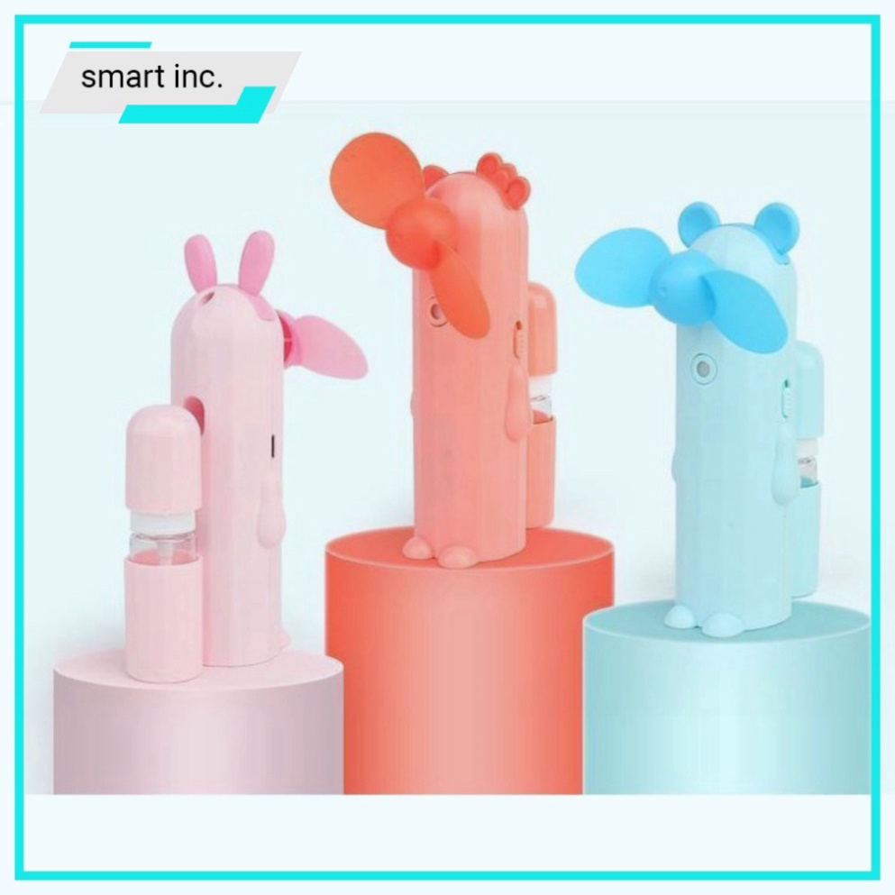 Quạt Cầm Tay Mini Quạt Phun Sương Làm Mát Tạo Độ Ẩm Tích Điện Sạc USB