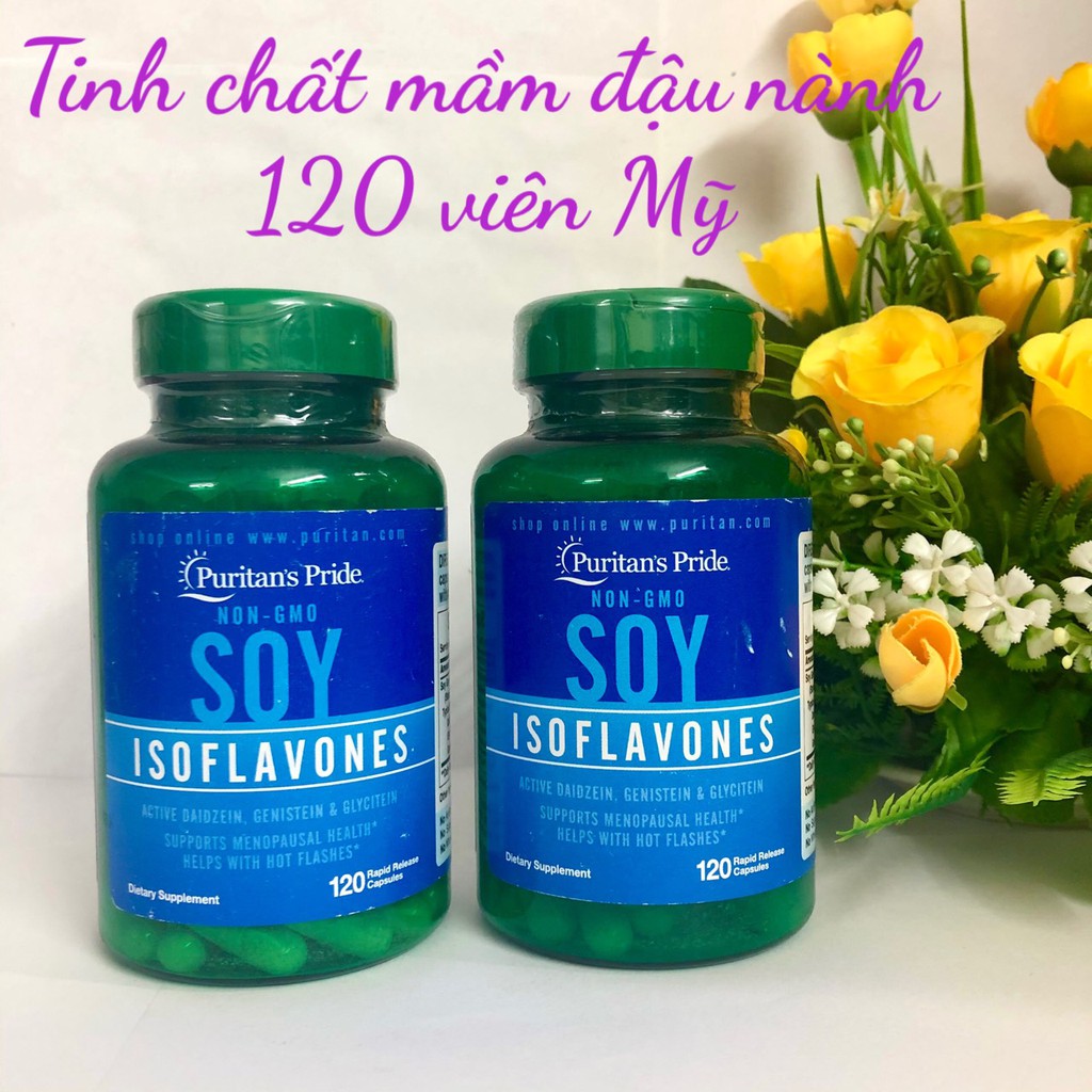 ❤️ Puritan Pride Non-GMO Soy_Isoflavones 750 mg Mỹ, Hộp 120 viên [Date 10/2023]