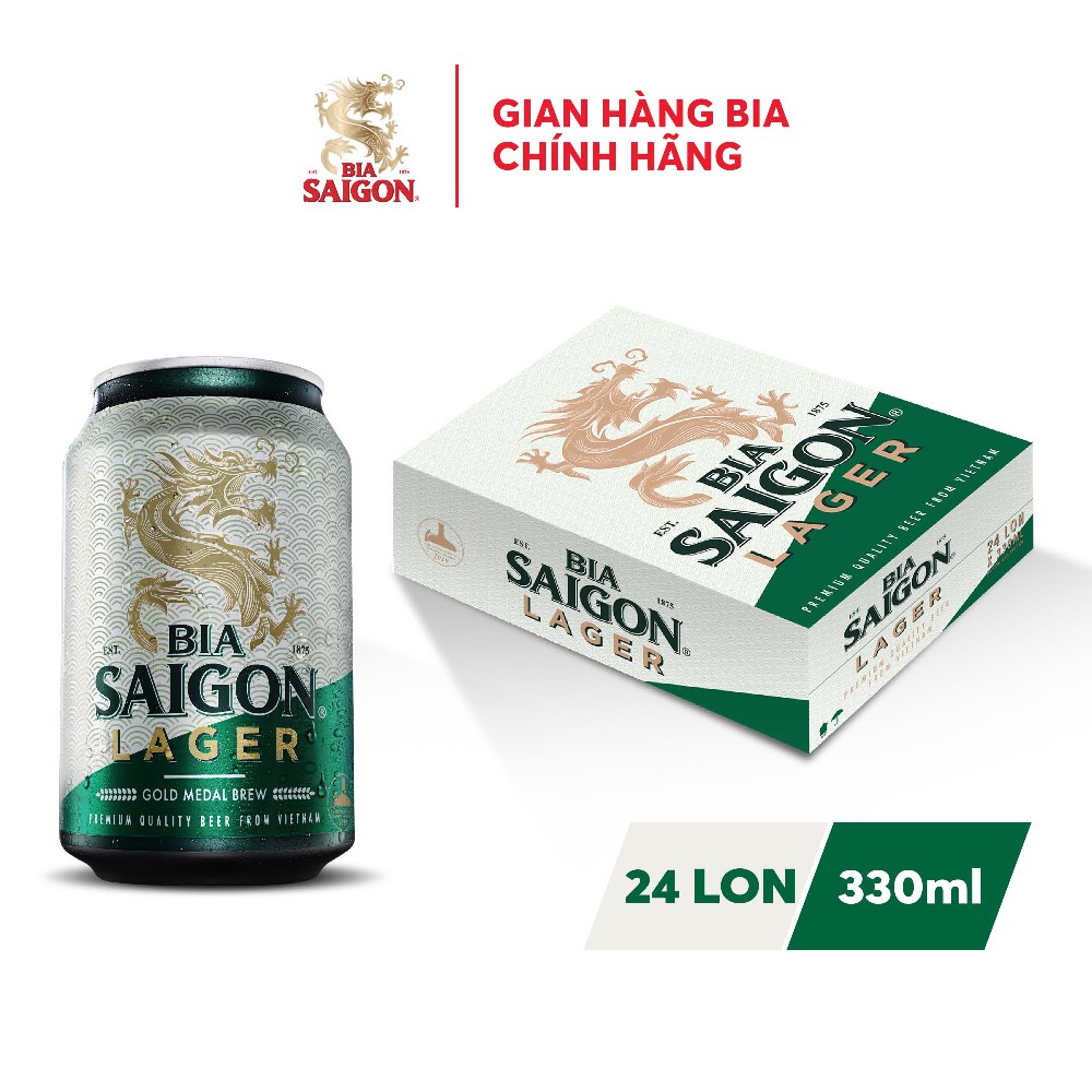 Thùng 24 lon bia SAIGON LAGER lon 330ml