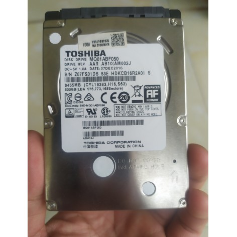 Ổ cứng Toshiba Internal 500GB HDD 5400rpm 8MB