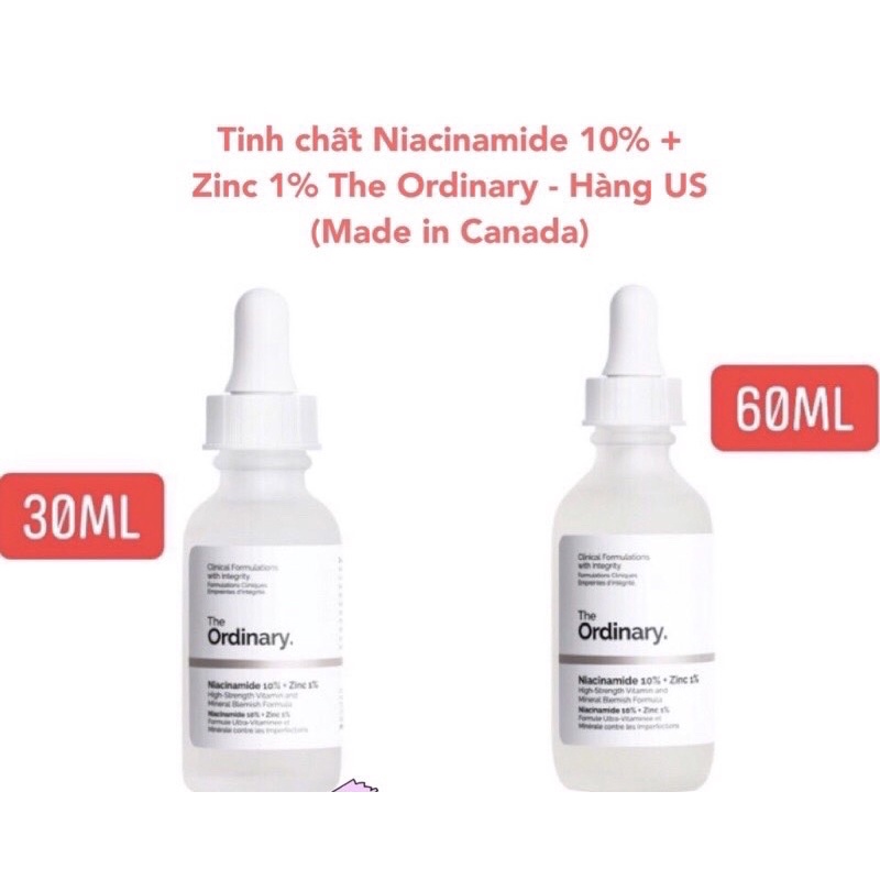 Serum The Ordinary Niacinamide 10% + Zinc 1%