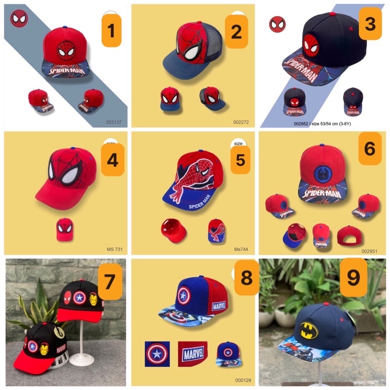 Nón bé trai xuất khẩu hình SPIDER MAN, Minion, BATMAN,...hàng loại 1