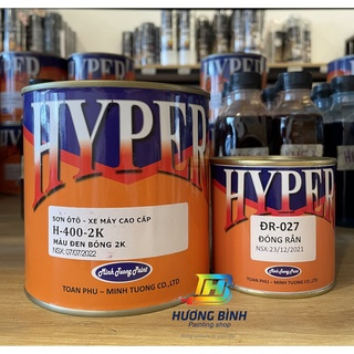 Sơn HYPER 2K  màu Đen tự Bóng H400 2 thành phần (1,25L)
