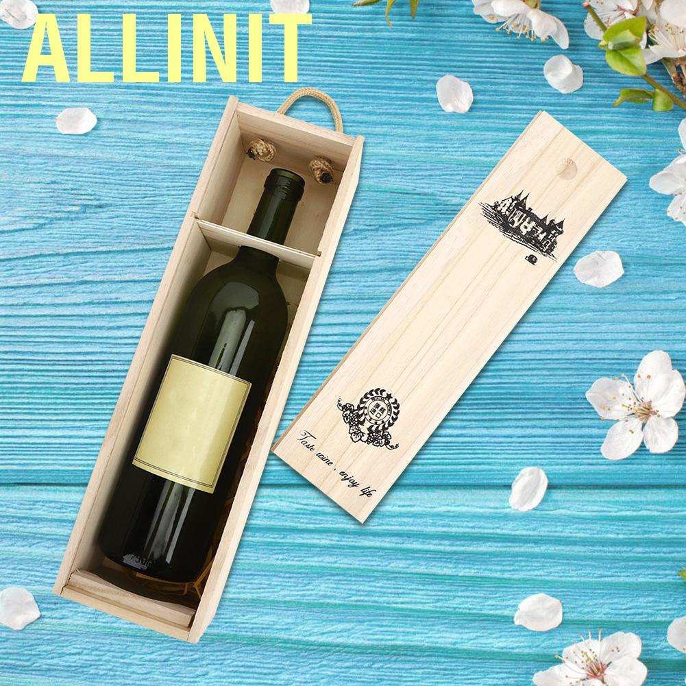 Allinit Retro Red Wine Bottle Box Portable Delicate Wooden Storage Container Gift Cas HG