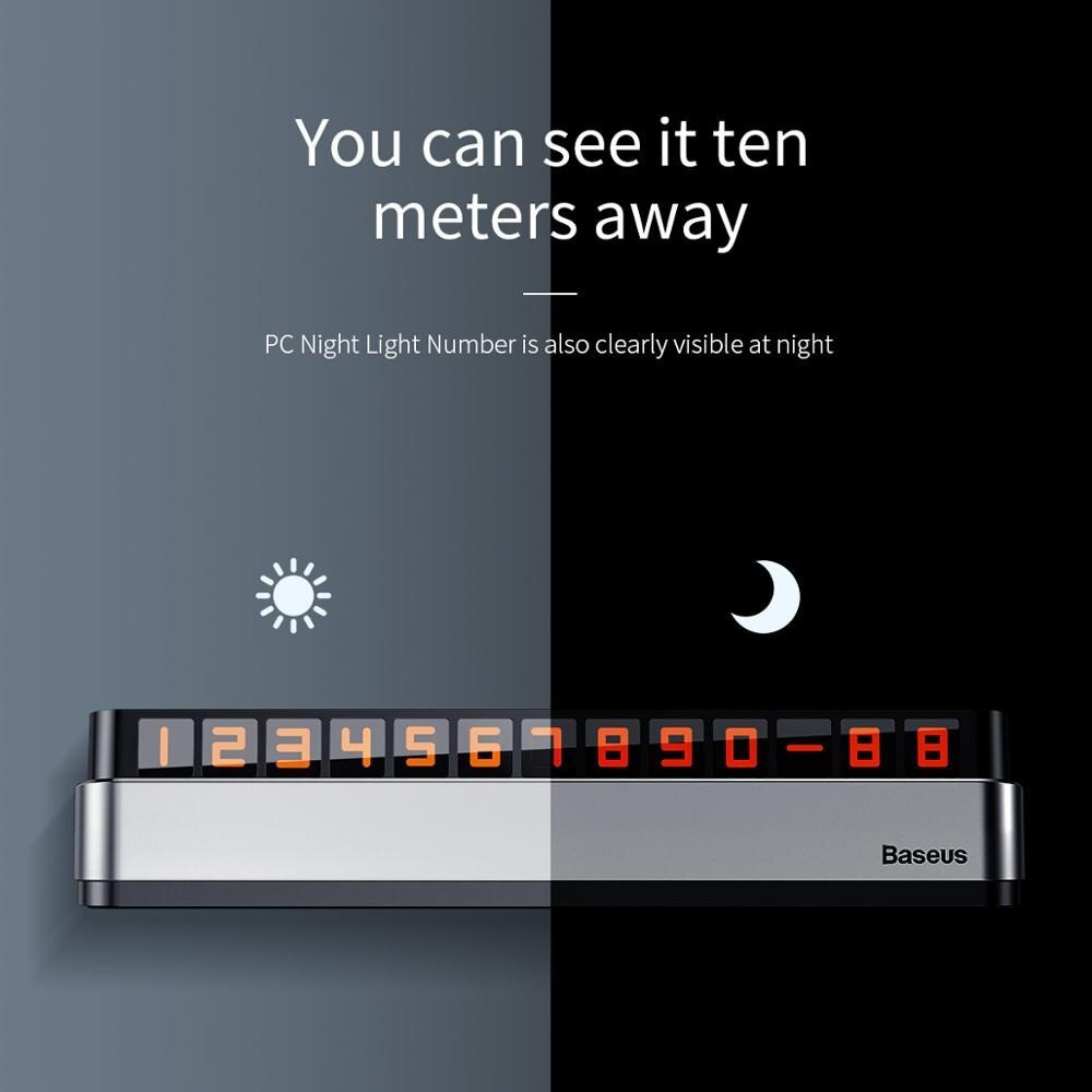 Bảng Ghi Số Điện Thoại - Bảng Số Điện Thoại Đặt Táp Lô Khi Đỗ Xe Có Phản Quang Thiết Kế Sang Trọng Thương Hiệu Baseus