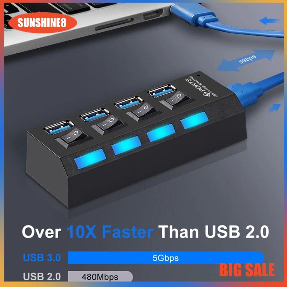 【SUN】Universal USB Hub 4 Cổng USB 2.0 Bộ sạc Tốc độ cao Mini Hub Socket Splitter
