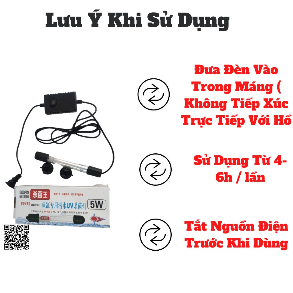 Đèn UV hồ cá công suất 5W - 11W diệt tảo khuẩn cho hồ cá