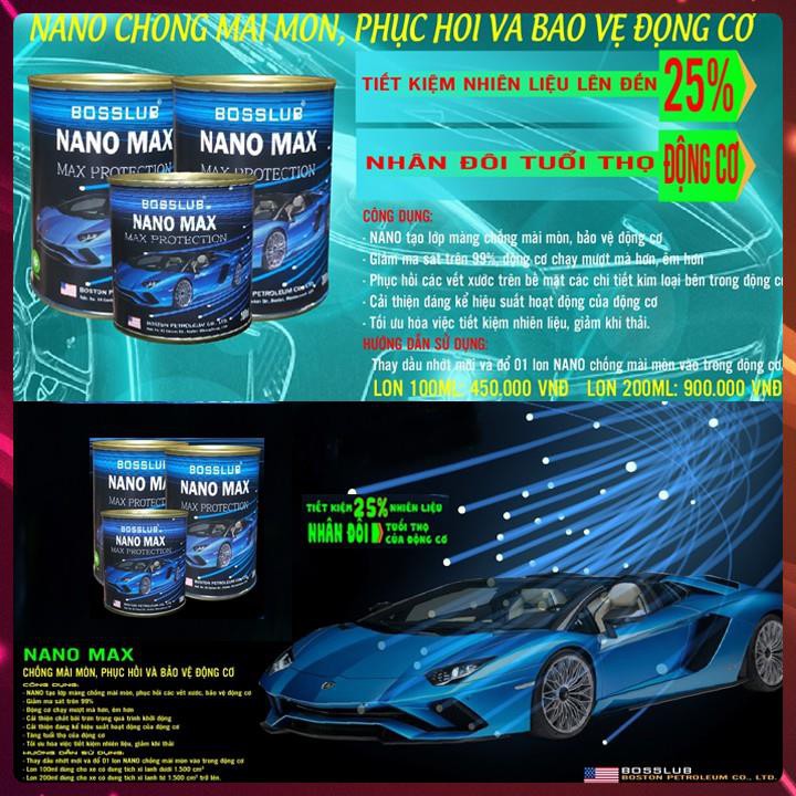 [Công Nghệ USA] Dung Dịch NANO MAX Chống Mài Mòn, Phục Hồi Và Bảo Vệ Động Cơ Ô TÔ, X2 Tuổi Thọ Động Cơ