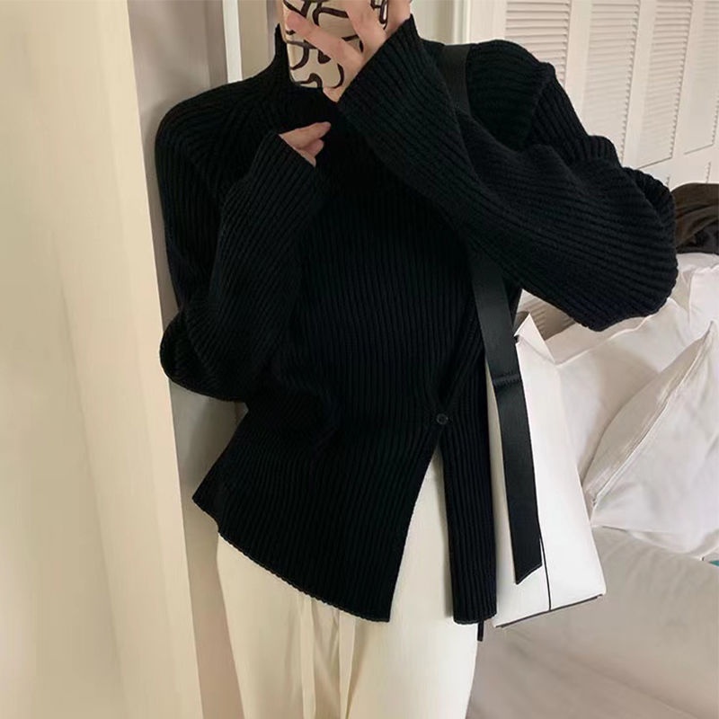 Áo Sweater Tay Dài Cổ Lọ Thời Trang Hàn Quốc Cho Nữ