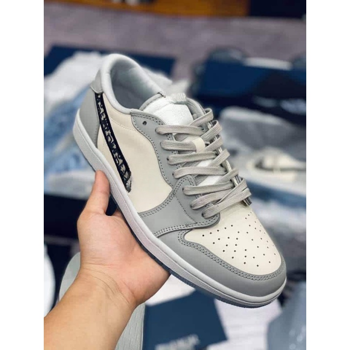 Giày thể thao sneaker AIR JORDAN 1 LOW PANDA Thấp Cổ xám trắng đi ô chất da mềm mịn thời trang đi chơi